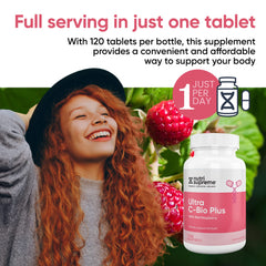 120-tablet bottle signals a month-long, easy daily routine