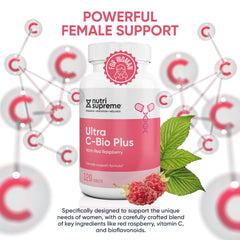 Vitamin C and bioflavonoids blend suggests wellness support for daily use