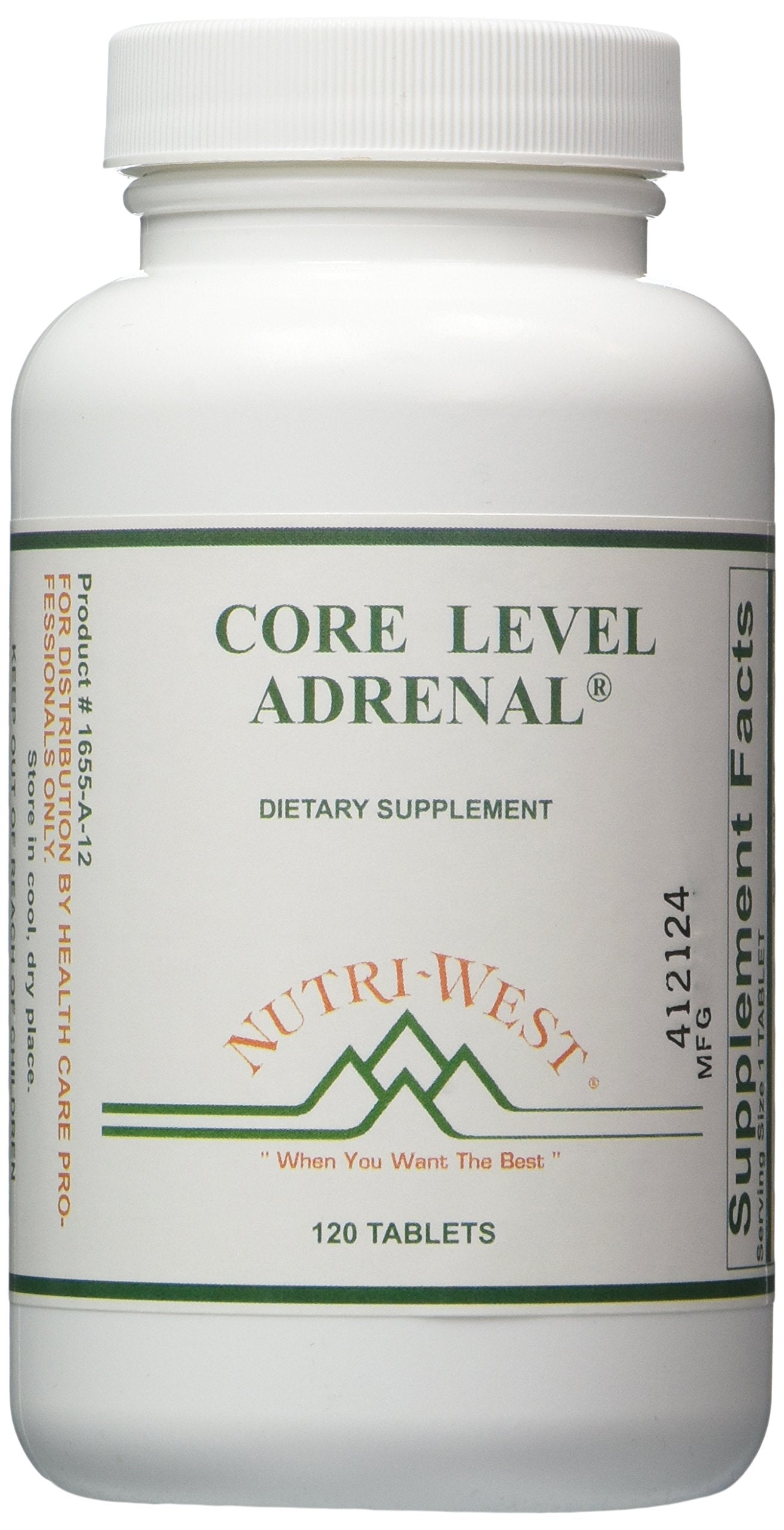 Nutri-West Core Level Adrenal 120 bottle for everyday wellness on the go