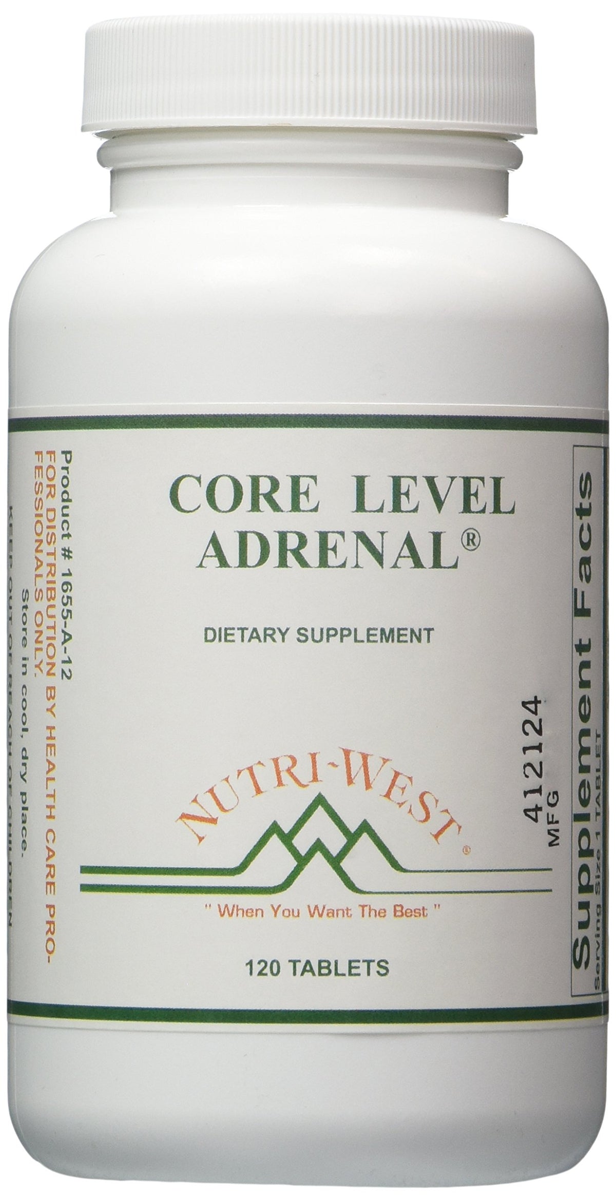 Nutri-West Core Level Adrenal 120 bottle for everyday wellness on the go