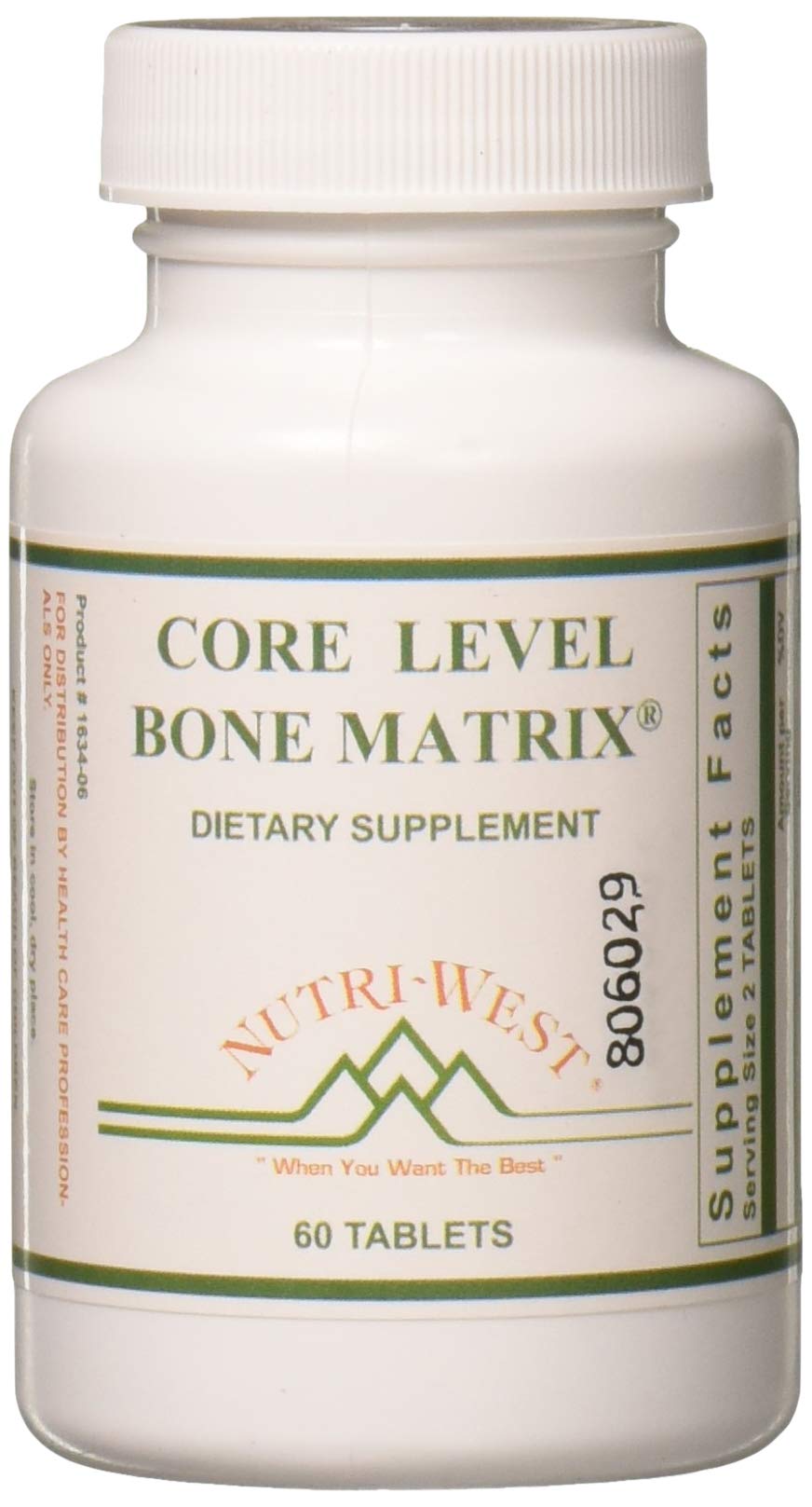 Nutri-West Core Level Bone Matrix tablets in front view for daily bone health.