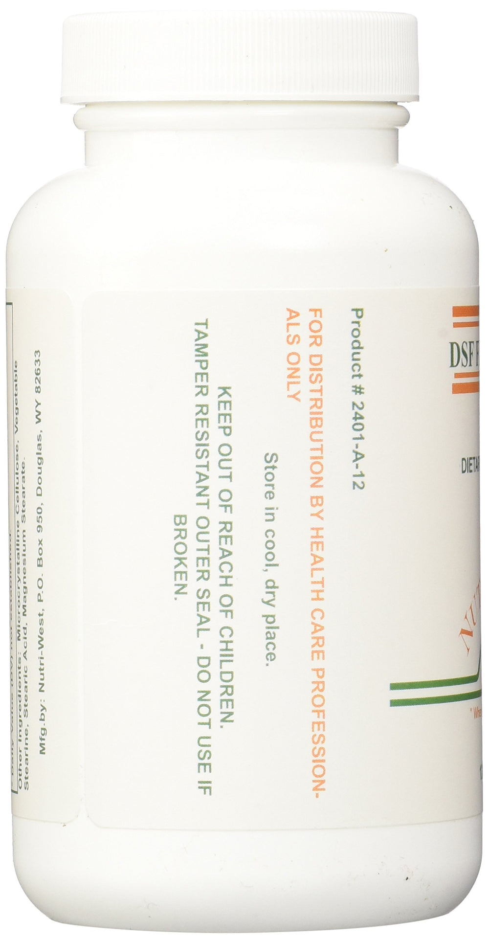 Nutri-West DSF Formula tablets pouring from bottle, convenient daily routine.