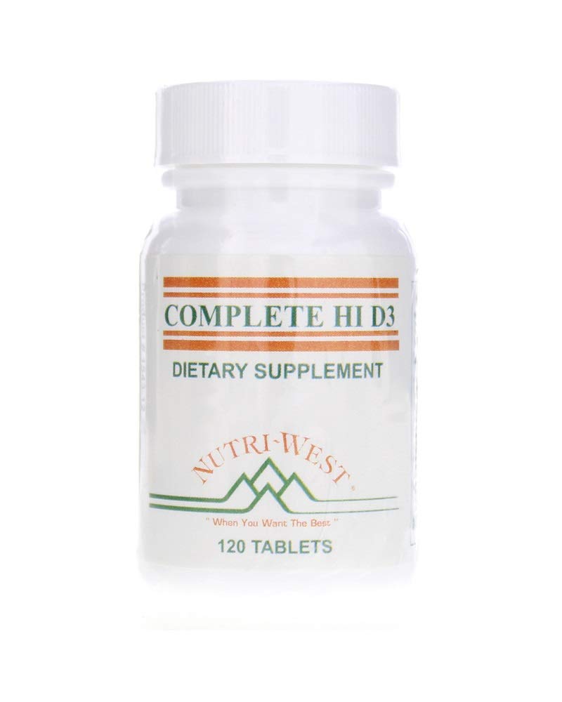 Nutri-West Hi D-3 120 tablets bottle ready for daily use, vitamin D3 source