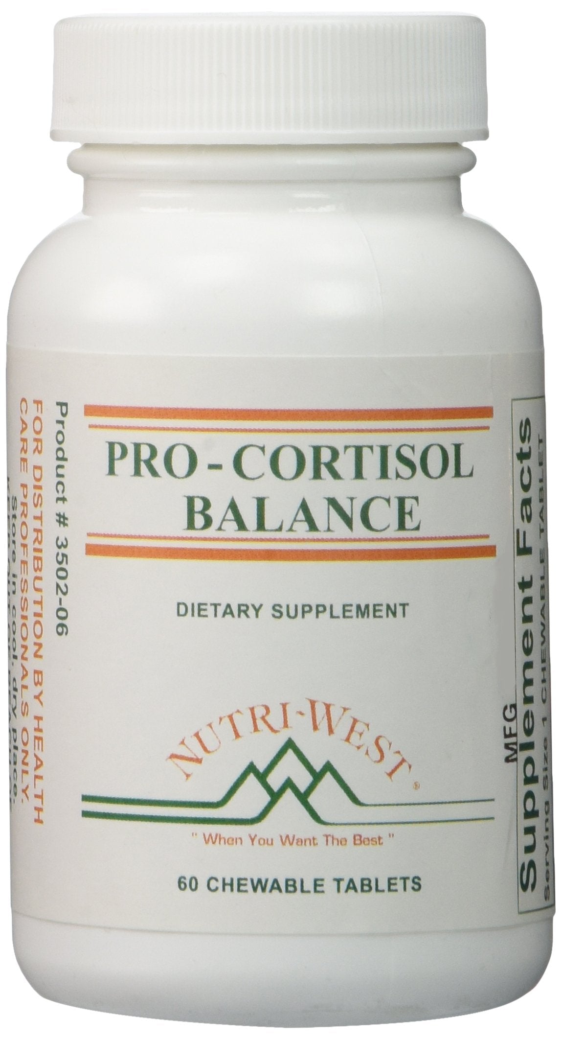 Nutri-West Pro-Cortisol Balance pack front showing 60 chewables for daily support