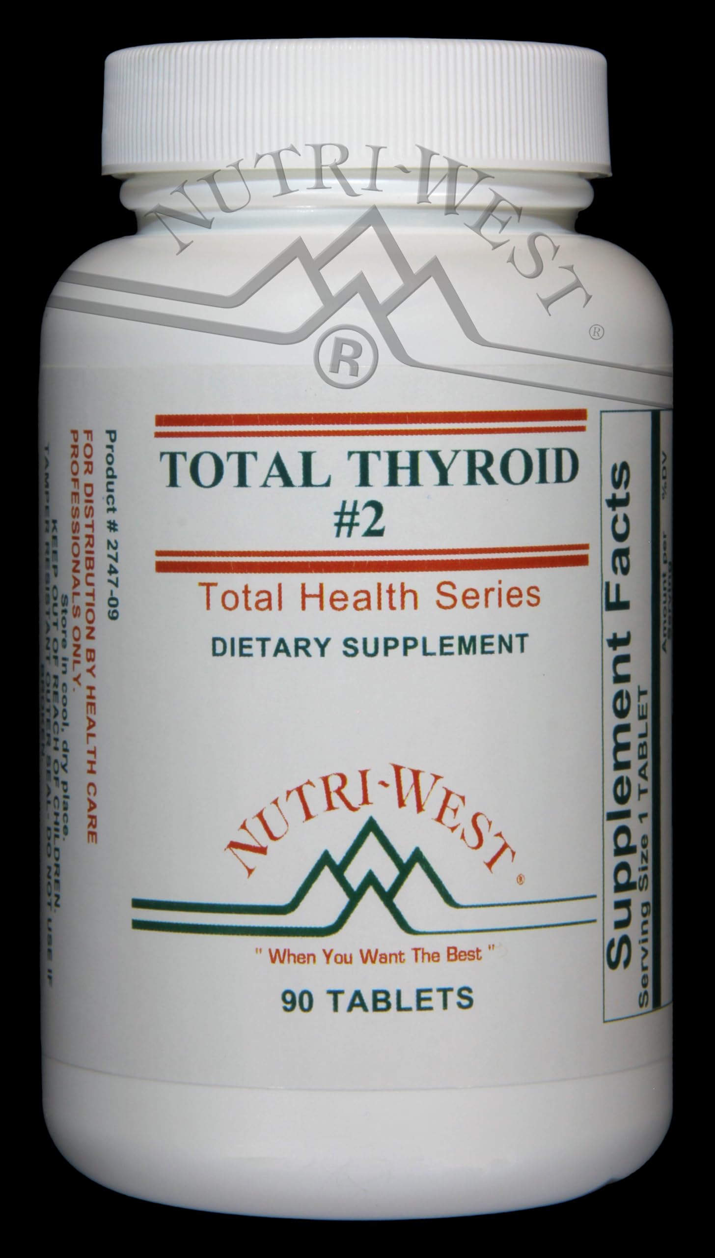 Nutri-West Total Thyroid 2 bottle for convenient daily thyroid-support tablets.
