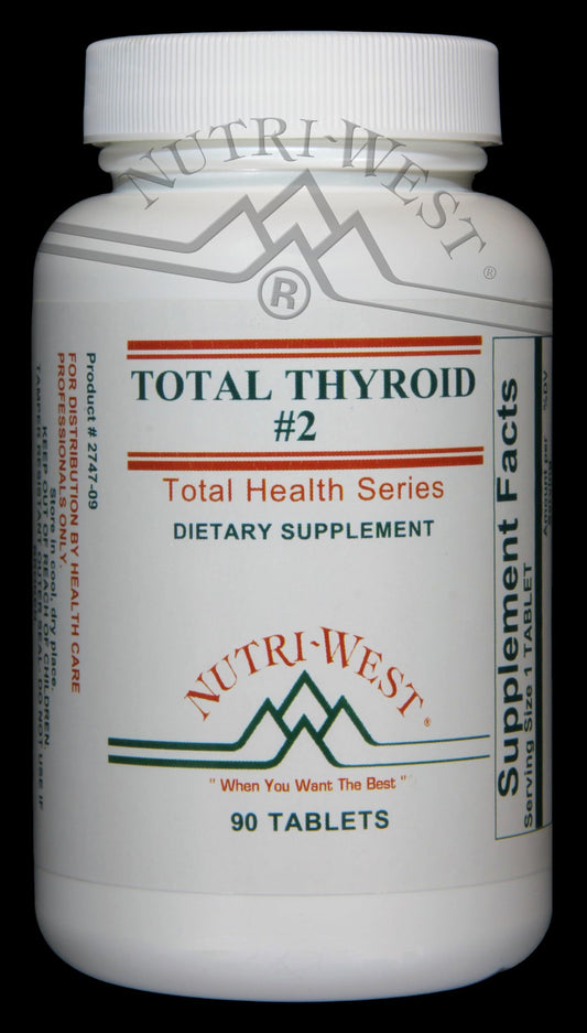 Nutri-West Total Thyroid 2 bottle for convenient daily thyroid-support tablets.