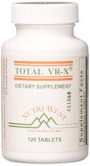 Nutri-West Total VR-X bottle closeup shows premium quality and reliability.