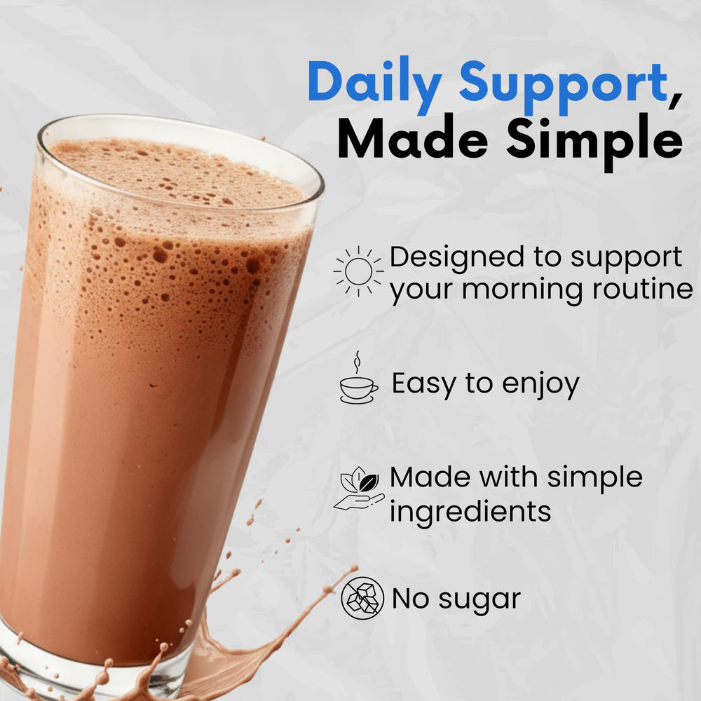 Nutri11 NutriBreakfast chocolate shaker ready for on-the-go mixing.