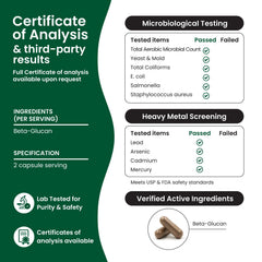 Nutriana Beta Glucan vegan and gluten-free certification visible
