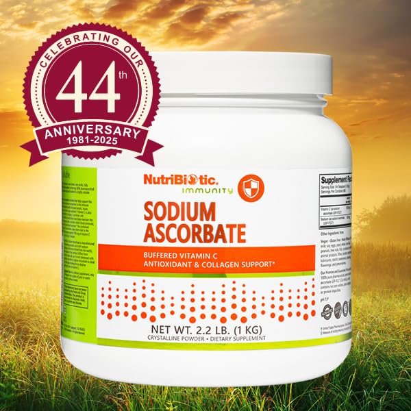 NutriBiotic sodium ascorbate powder enables easy dosing in beverages.