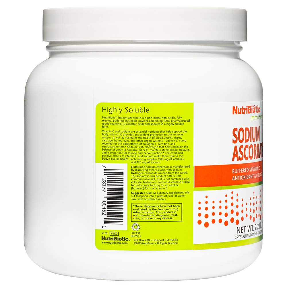NutriBiotic sodium ascorbate powder is gluten-free and non-GMO.