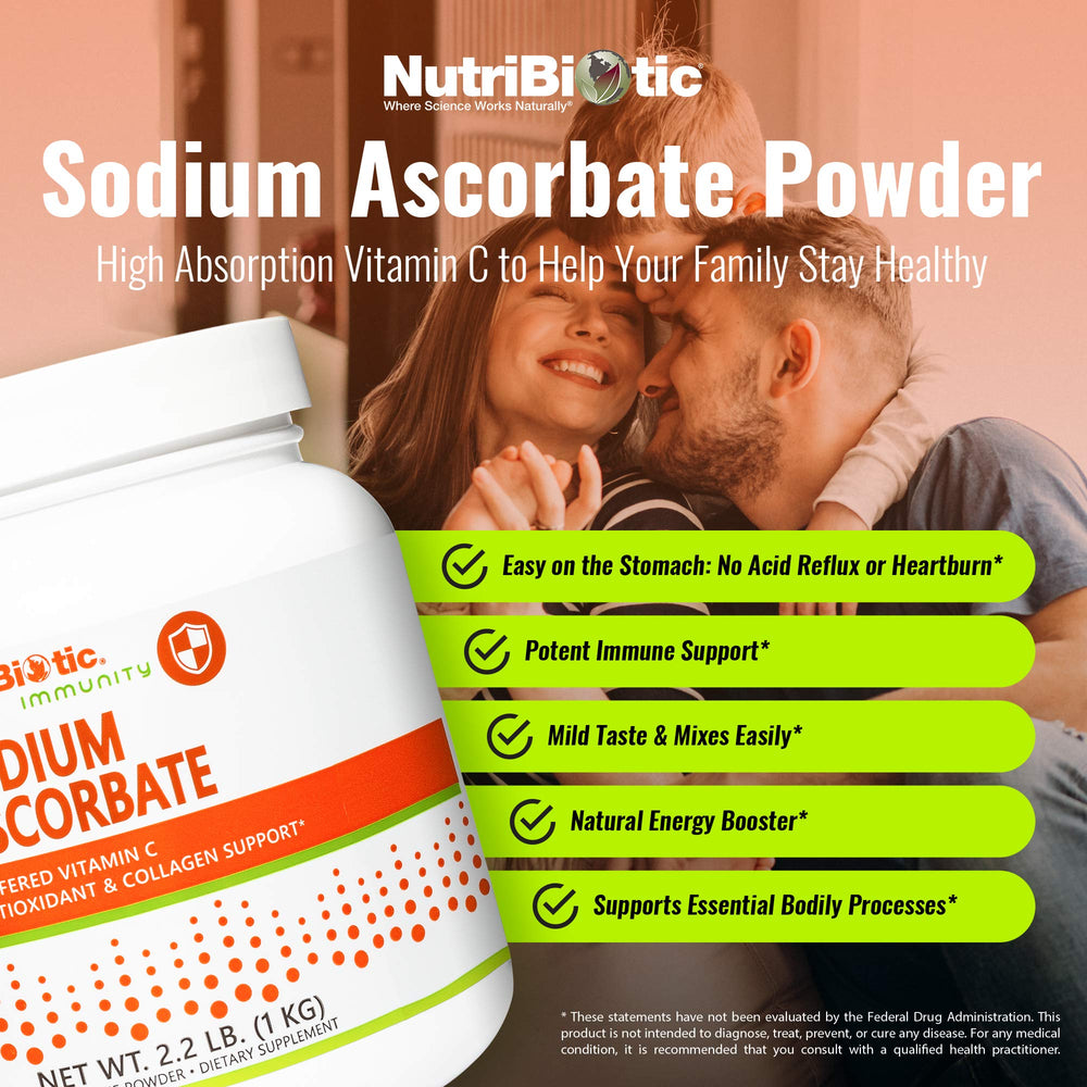 NutriBiotic sodium ascorbate powder blends easily into smoothies for daily use.