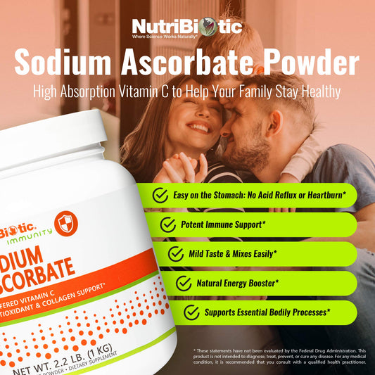 NutriBiotic sodium ascorbate powder blends easily into smoothies for daily use.