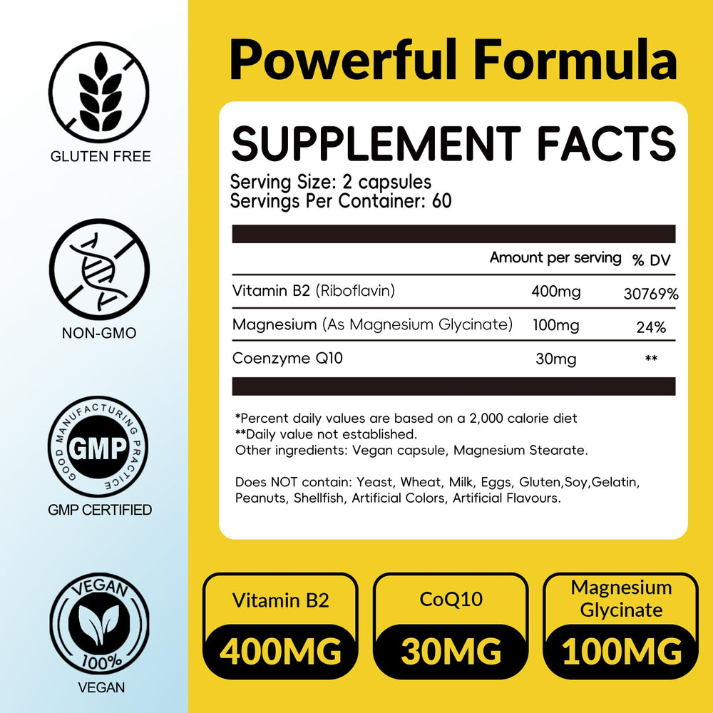 Nutribota riboflavin capsules close-up highlights vegan-friendly formula.