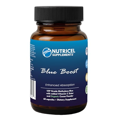 Close-up of Nutricel label highlighting 12 mg per capsule.