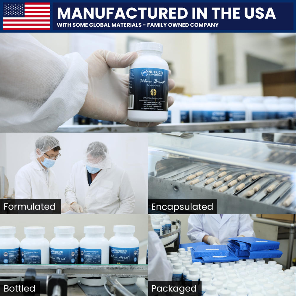US-made facility badge indicating manufacturing in a regulated facility.