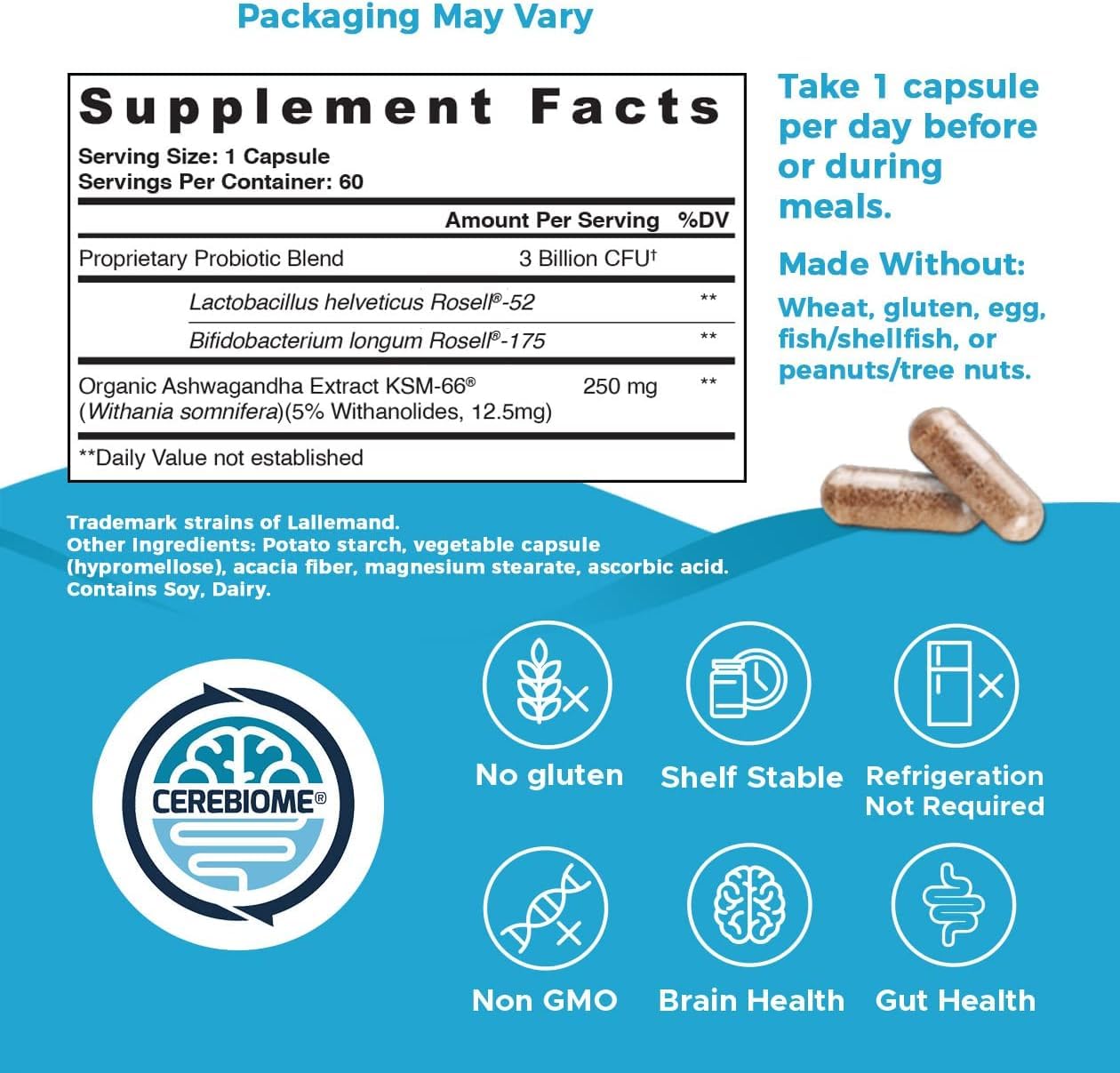 Nutricelebrity Optimal Stress capsules closeup: easy-to-take supplement for stress resilience