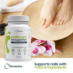 Nutrichom garlic extract capsule for internal nourishment aiding nails.
