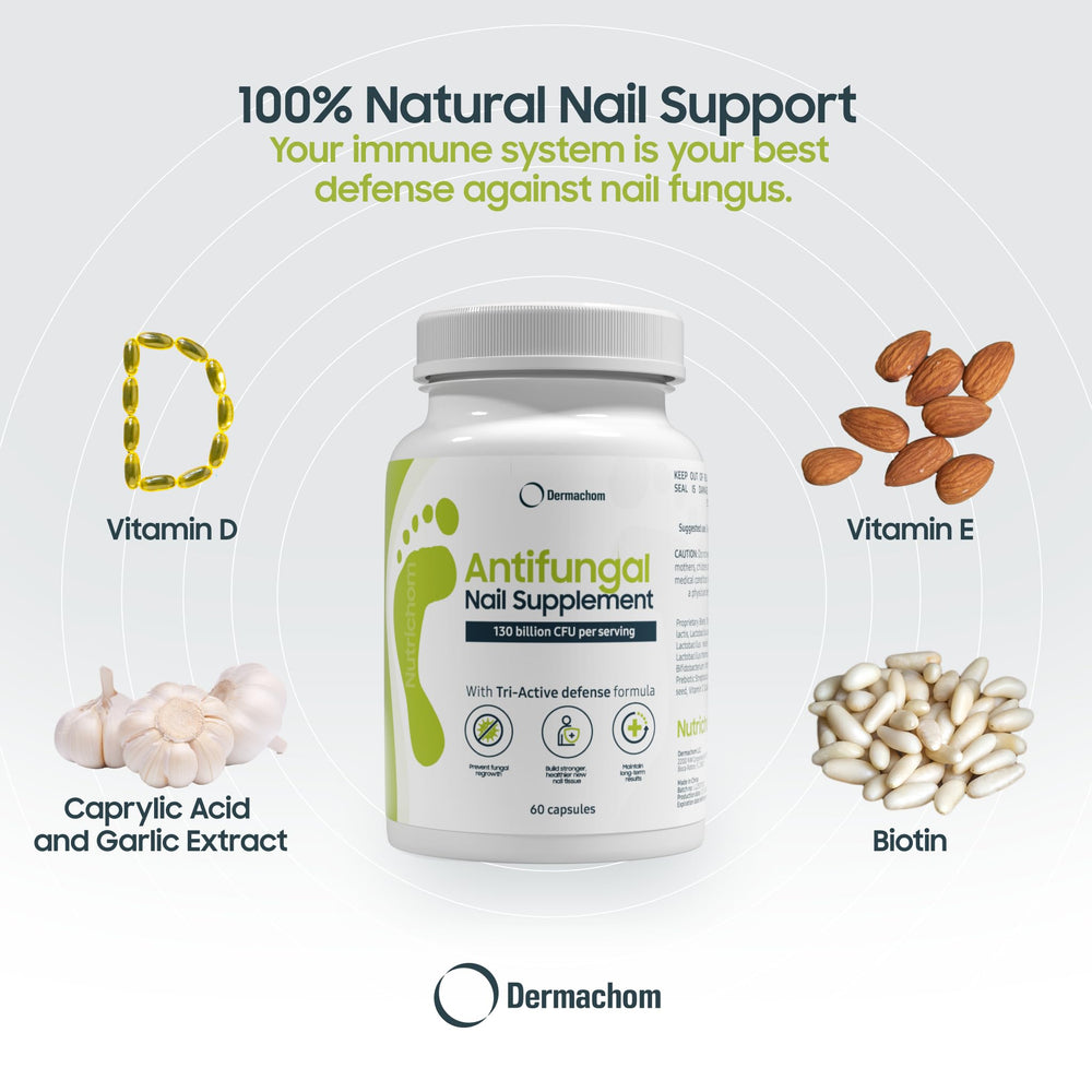 Nutrichom grapefruit seed extract highlights natural, interior support for nails.