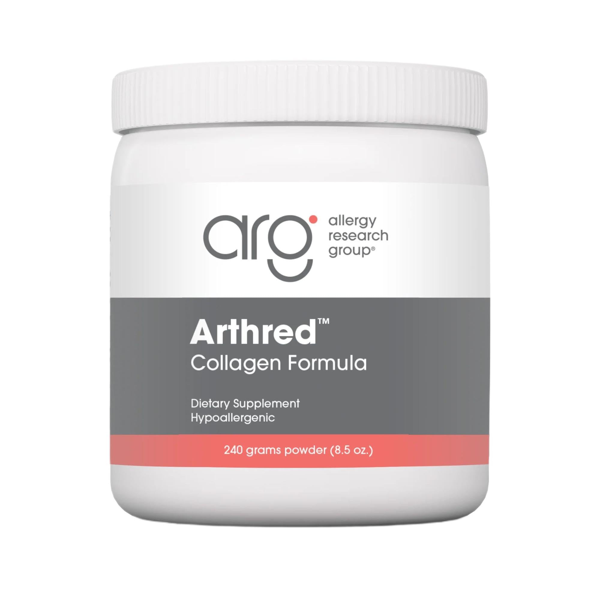 Nutricology Arthred collagen powder in a jar ready for daily skin and joint support.