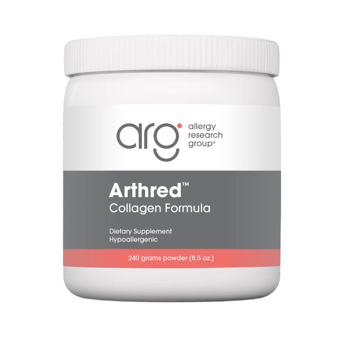 Nutricology Arthred collagen powder in a jar ready for daily skin and joint support.
