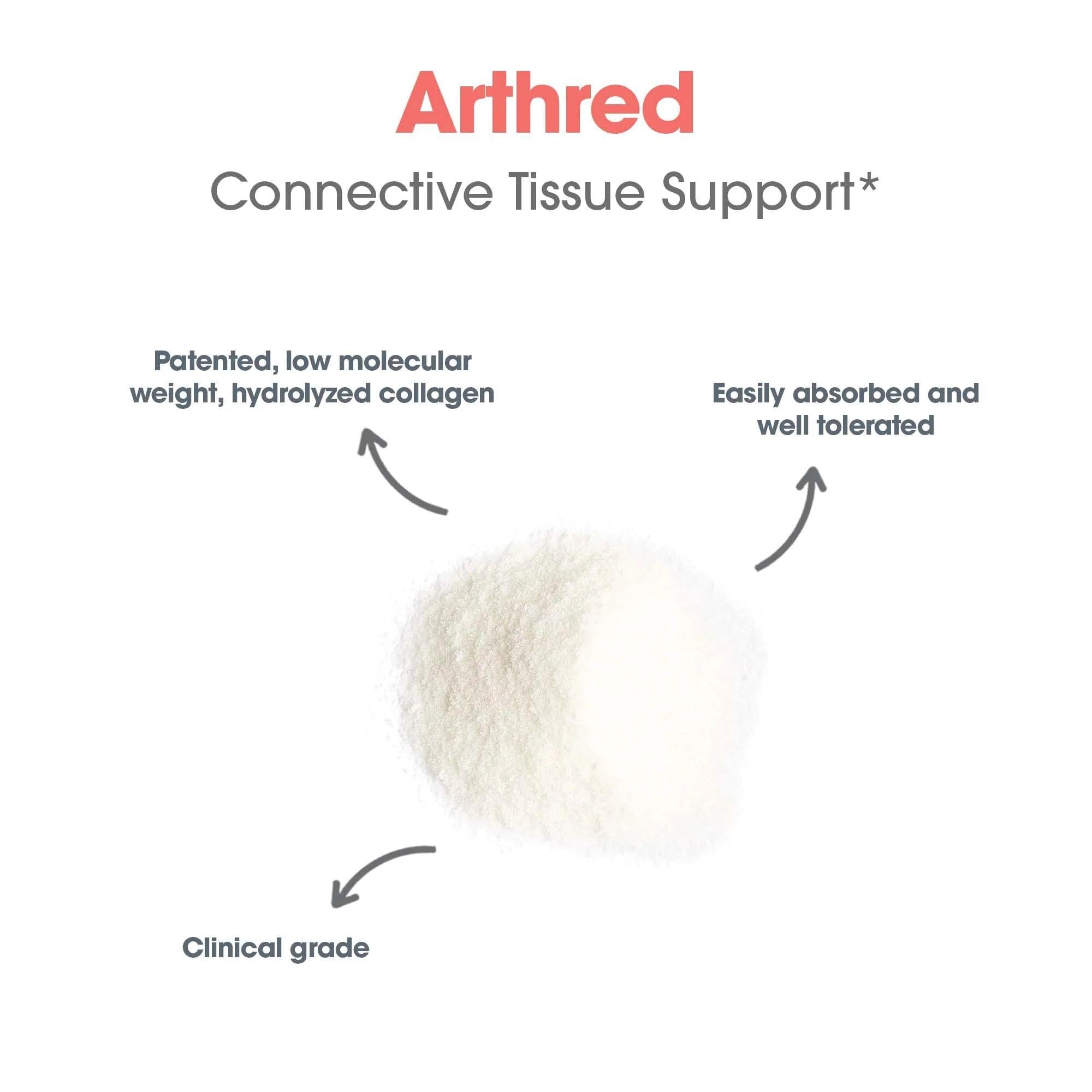 Nutricology Arthred mixed into juice for a quick, daily supplement moment.
