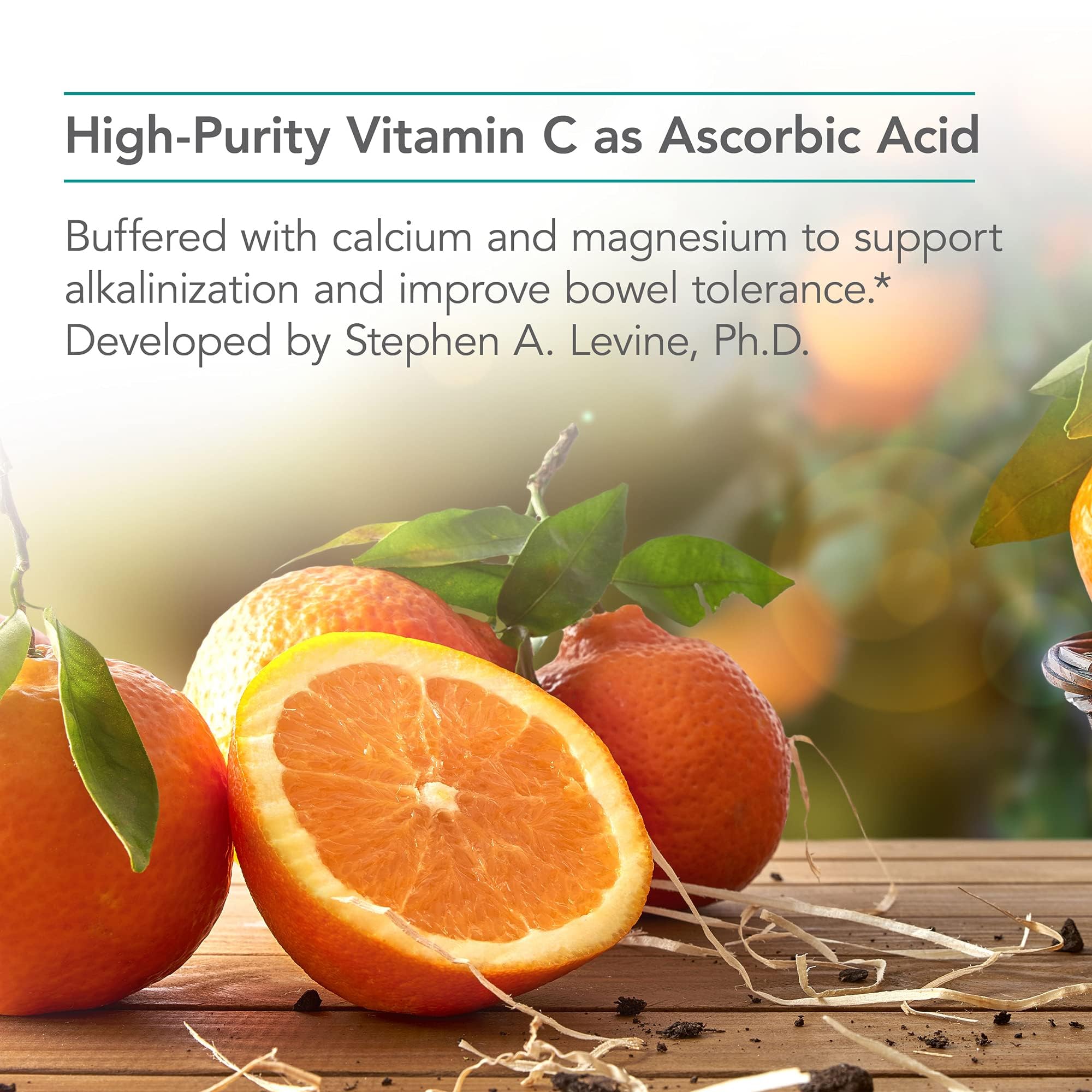 Nutricology Buffered Vitamin C powder dispensing scoop enables precise daily dosing