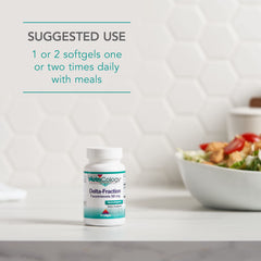 Nutricology Delta-Fraction Tocotrienols bottle side view suggests easy daily use