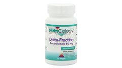 Nutricology Delta-Fraction Tocotrienols softgel bottle front showing premium vitamin E tocotrienols for cellular protection