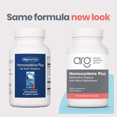 Nutricology Homocysteine Plus bottle shown with meals for proper use