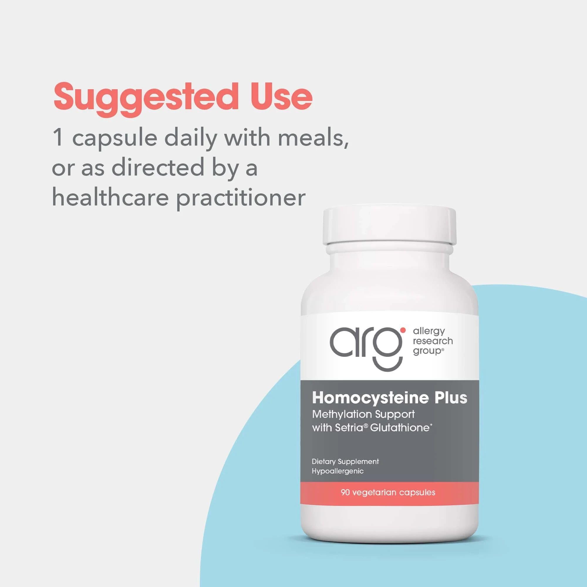 Nutricology Homocysteine Plus Setria Glutathione label indicating antioxidant protection
