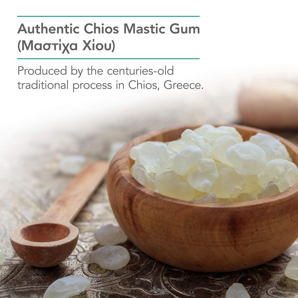 NutriCology mastic gum resin closeup showing resin texture and phenolics