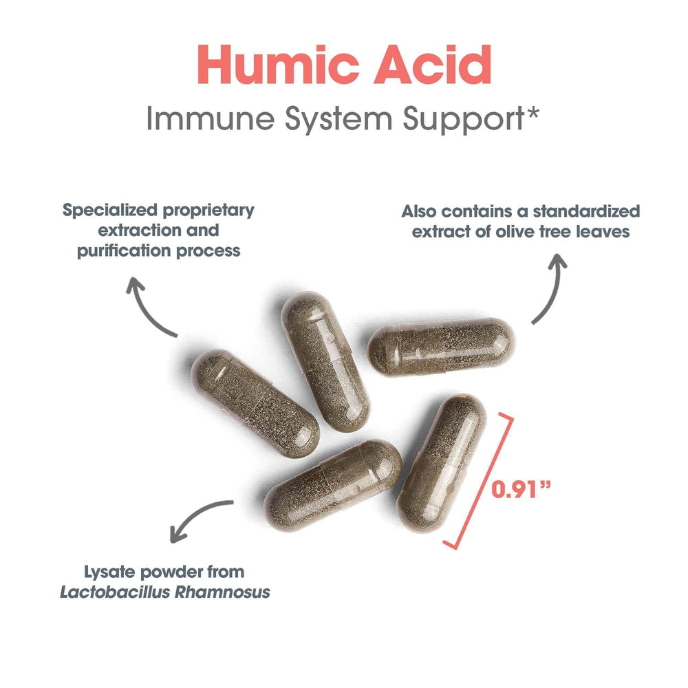 NutriCology Humic-Monolaurin with olive leaf extract for natural support.
