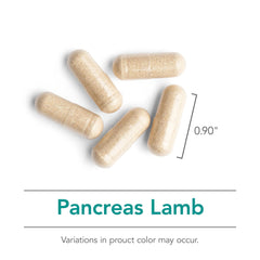 Nutricology Pancreas Lamb Supplement capsules ready for before meals use.
