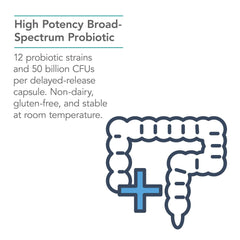Nutricology Restore-Biotic Complete label-closeup highlights potency and ingredients.