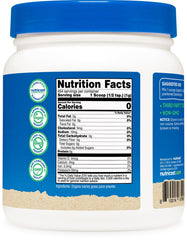 Nutricost barley grass powder top view reveals vibrant green powder ideal for smoothies.