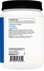 Close-up of Nutricost BCAA bottle highlighting unflavored profile