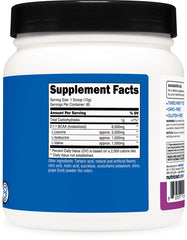 Nutricost BCAA Powder grape packaging shows NSF and GMP quality
