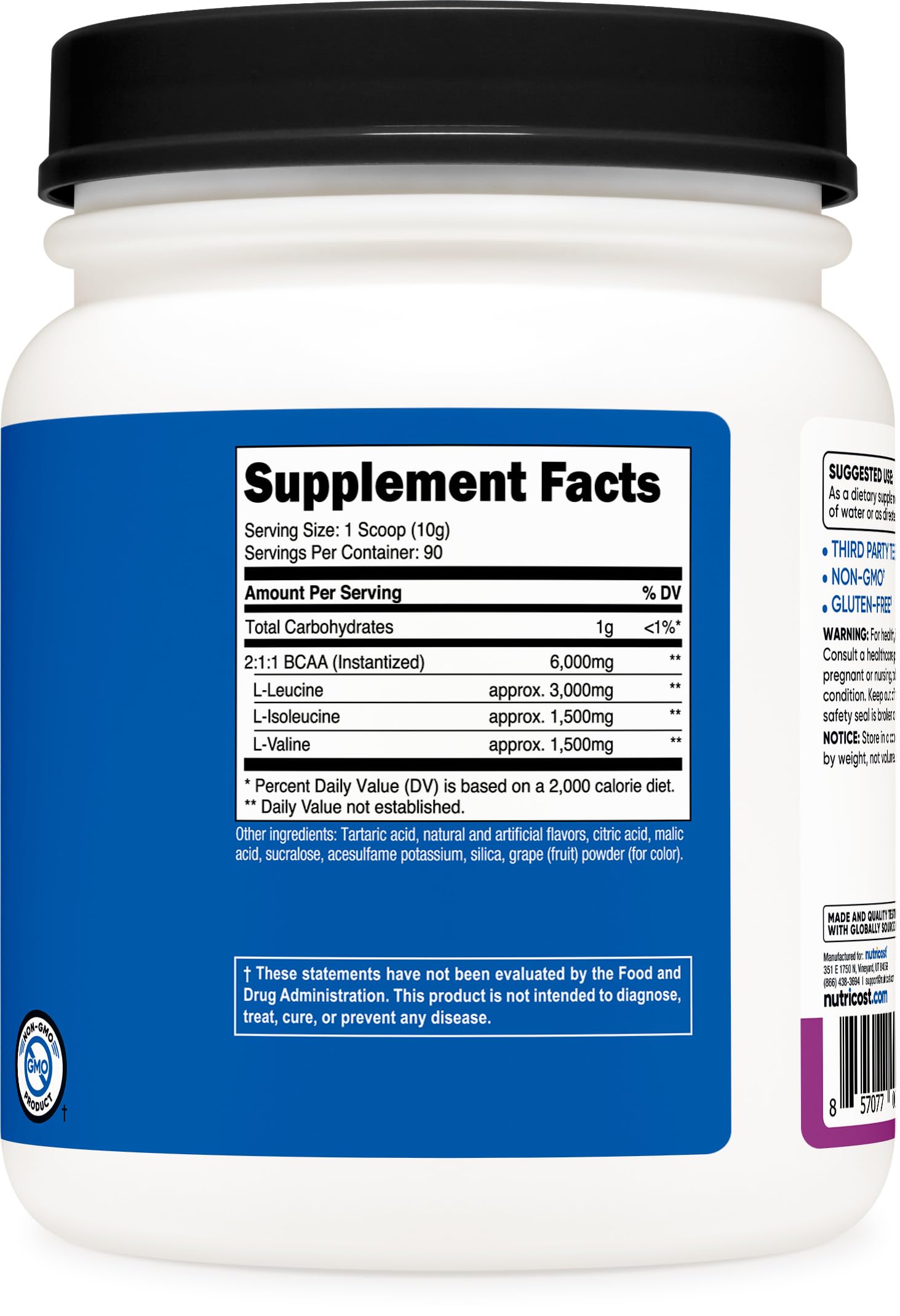 Nutricost BCAA Powder grape in a gym setup for workout sessions