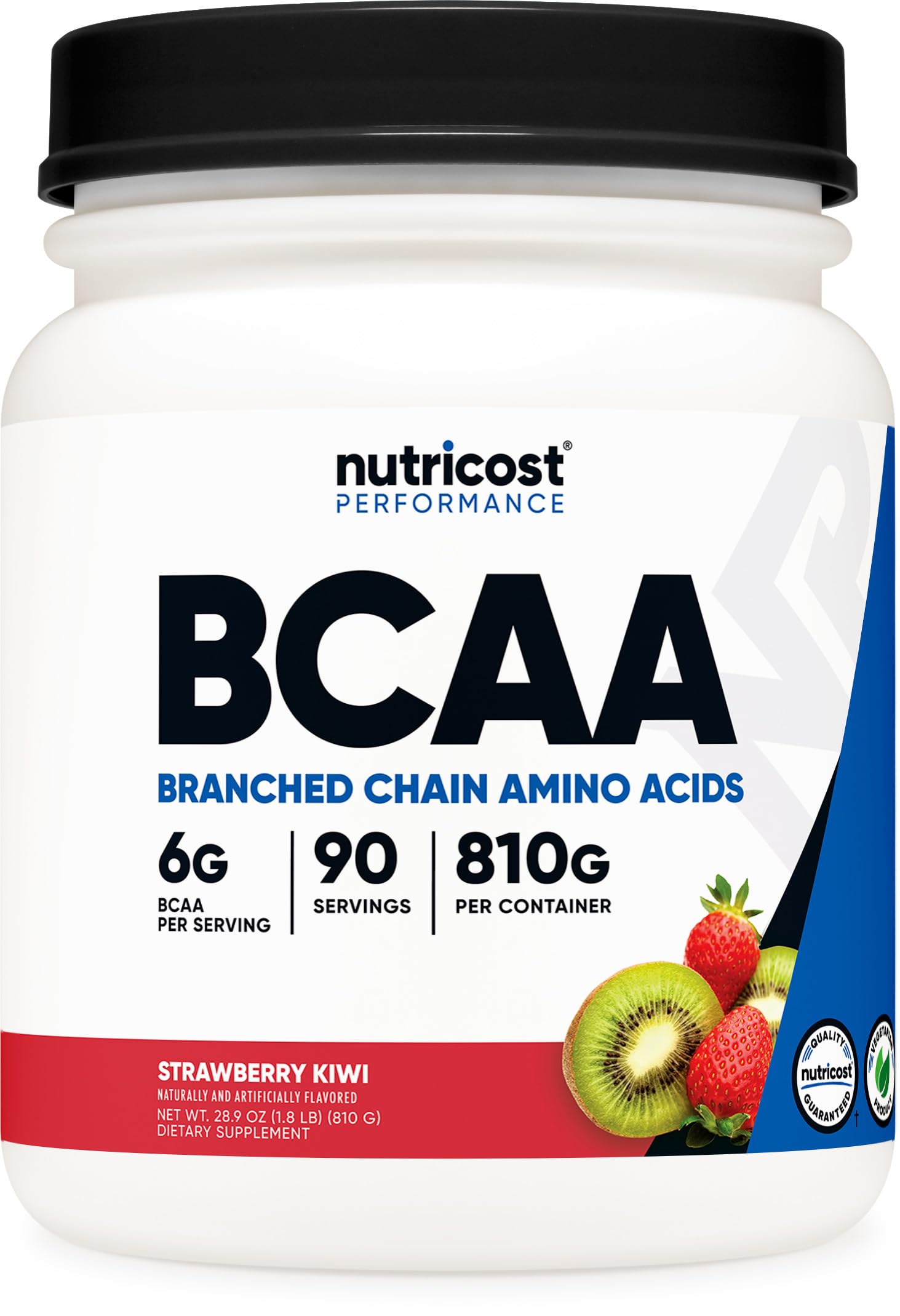 Nutricost BCAA powder Strawberry Kiwi mix supports post-workout recovery and hydration