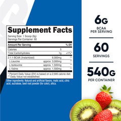 Nutricost BCAA Powder Strawberry Kiwi scoop for precise daily amino intake