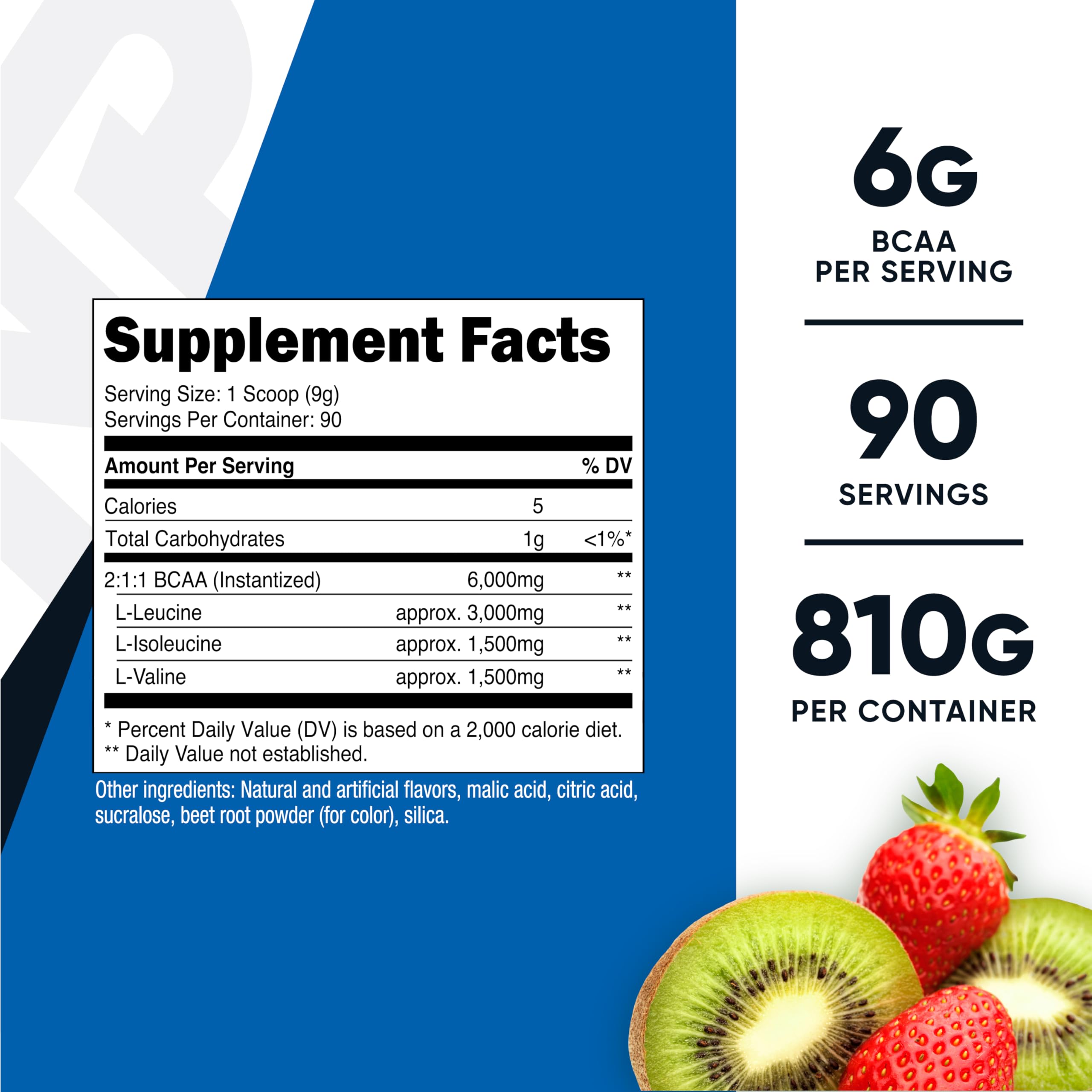 Nutricost BCAA powder Strawberry Kiwi shaker enables on-the-go training hydration