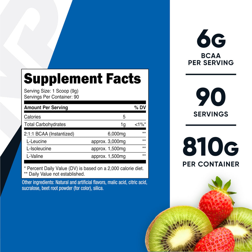Nutricost BCAA powder Strawberry Kiwi shaker enables on-the-go training hydration