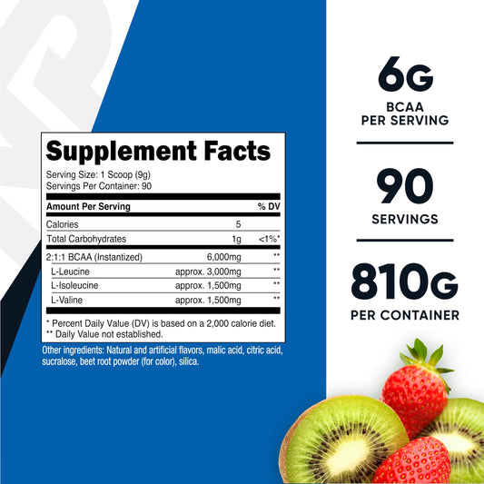 Nutricost BCAA powder Strawberry Kiwi shaker enables on-the-go training hydration