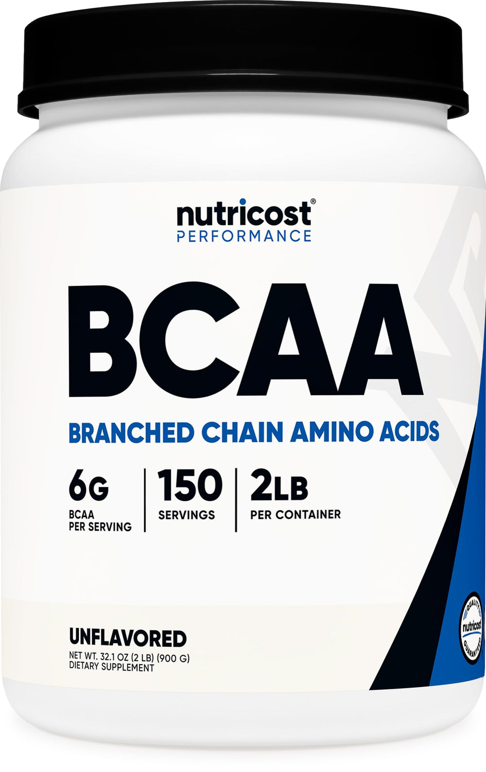 Nutricost BCAA powder bottle with scoop for post-workout hydration