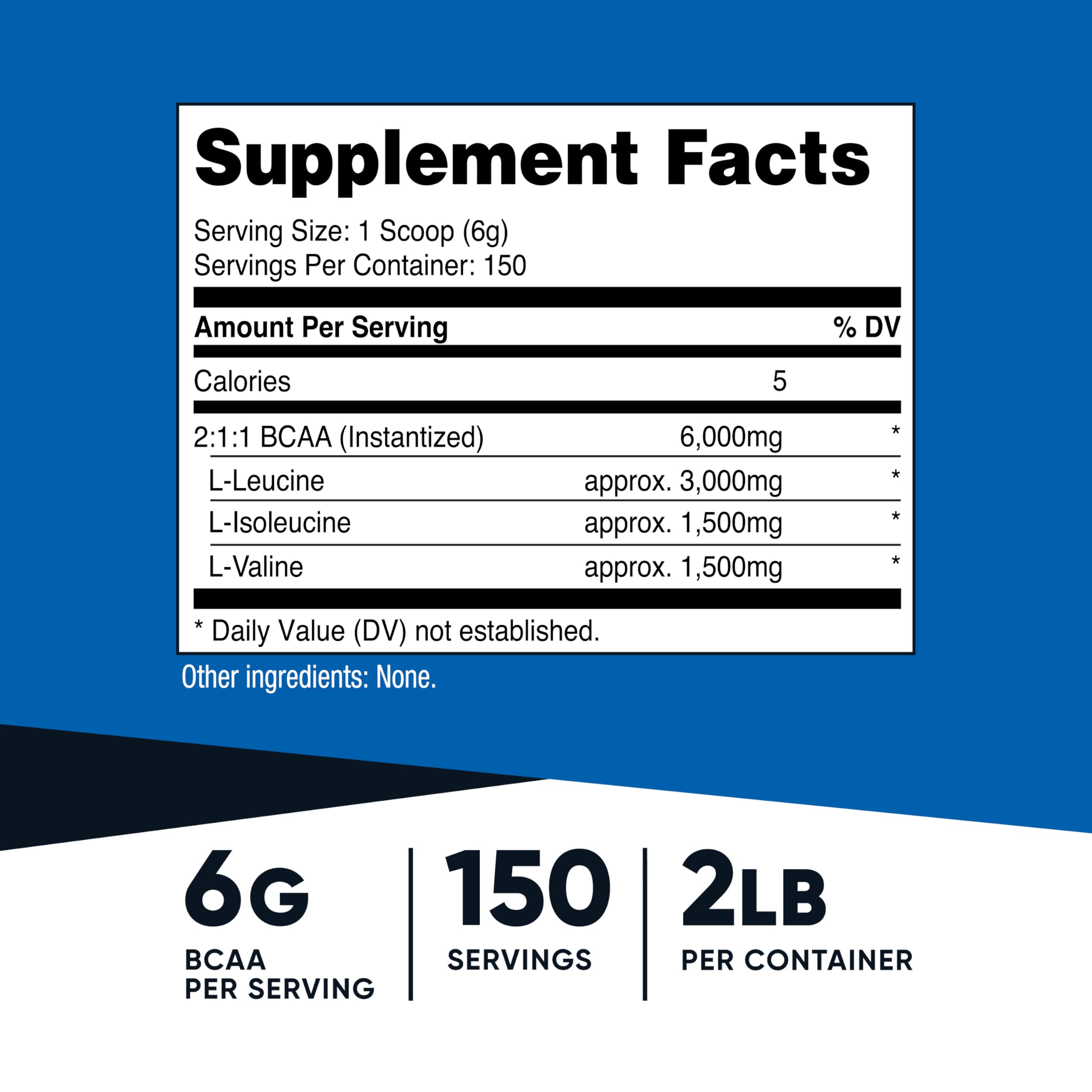 Nutricost BCAA powder bottle with scoop showing zero-calorie mix
