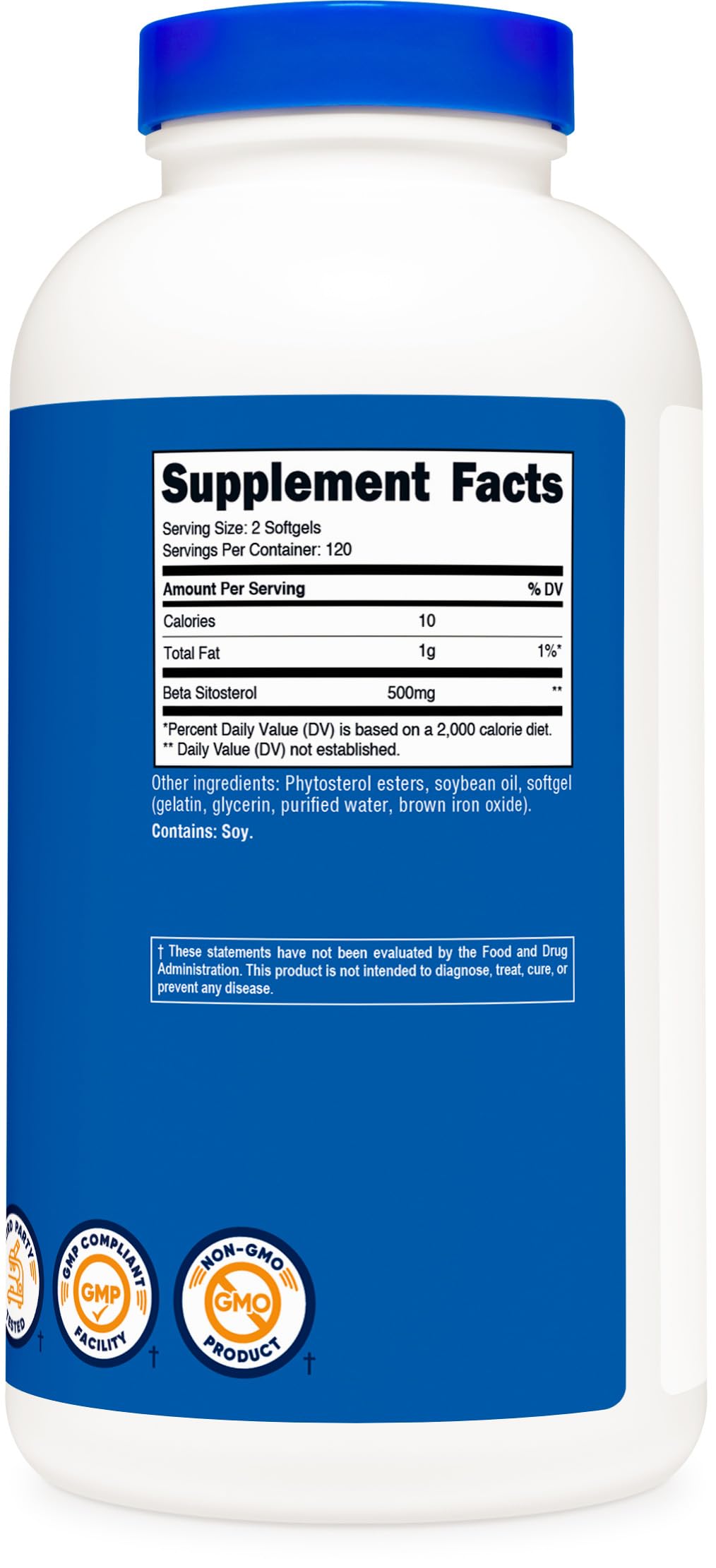 Nutricost Beta Sitosterol bottle with daily dosing in view