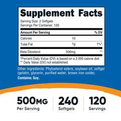 Nutricost Beta Sitosterol softgel detail emphasizing smooth texture for easy swallowing