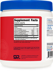 Nutricost BHB Salts Drink Mix Fruit Punch label close-up with ingredient highlights.