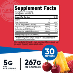 Nutricost BHB Salts Drink Mix Fruit Punch serving scoop for precise 5g portions.